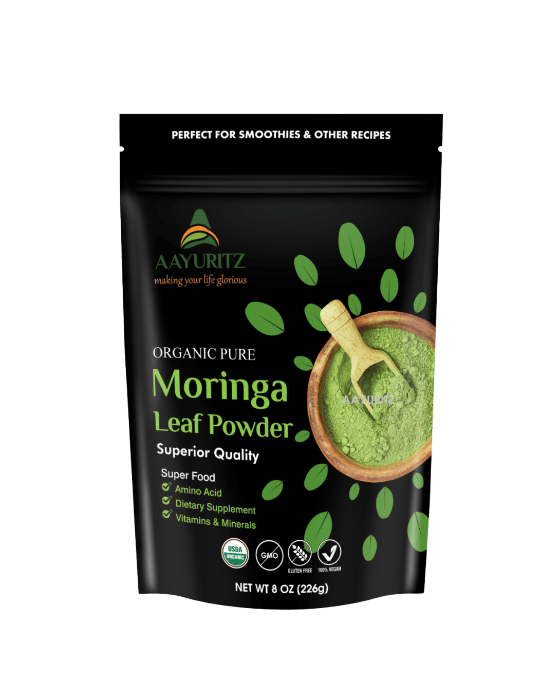 Organic Moringa Powder 227gms | Pure Powder Supplement – Ayurveda Store