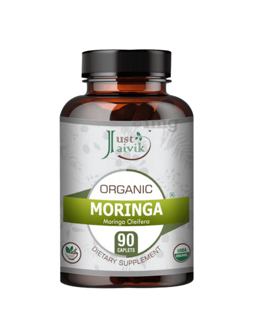 Organic Moringa Tablets - 90 caplets of Moringa oleifera, dietary supplement for health.