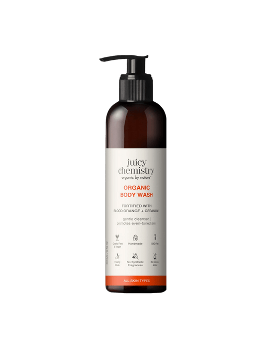 Blood Orange And Geranium Body Wash, Juicy Chemistry, Ayurveda Store NZ