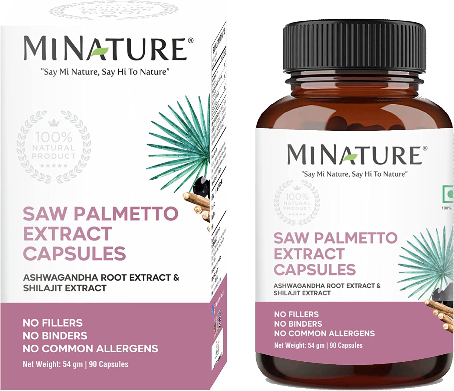 Saw Palmetto Extract Capsules with Ashwagandha and Shilajit 90 Caps