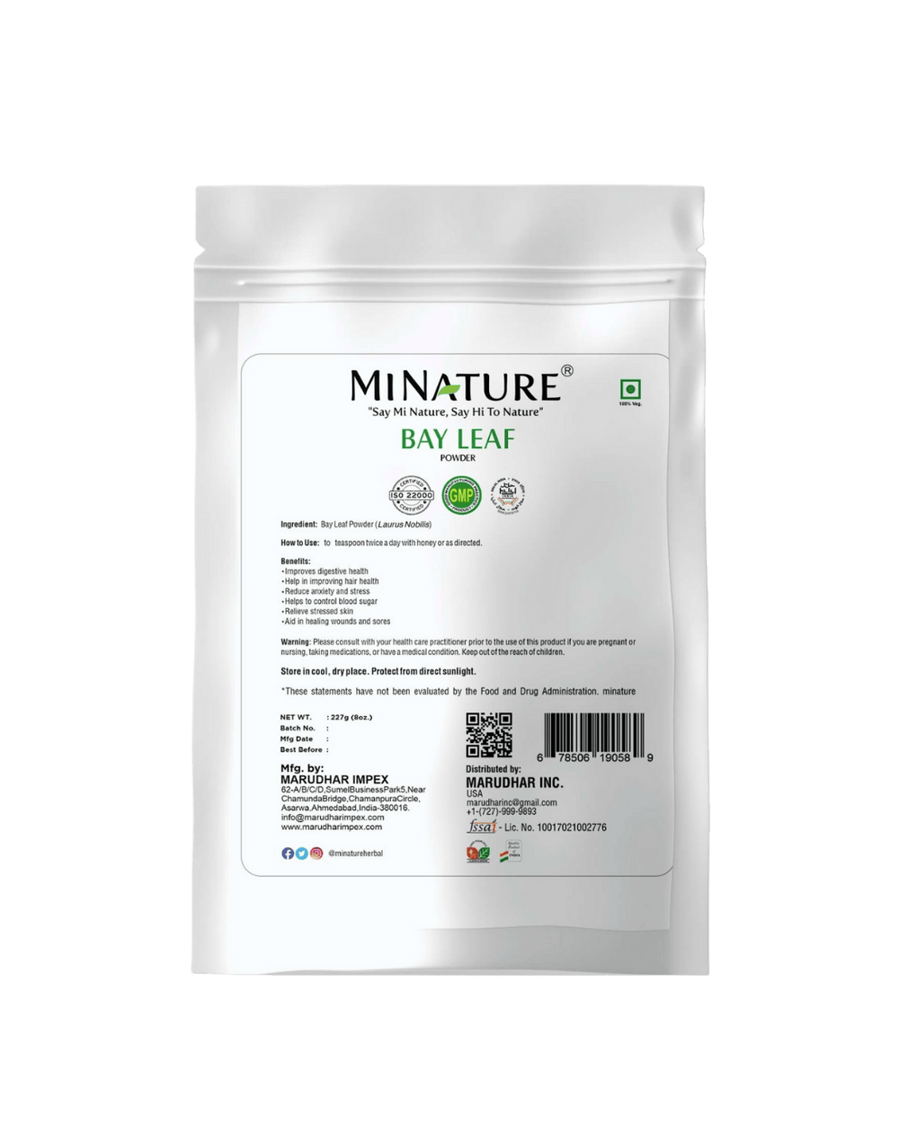 100% Natural Bay Leaf Powder 227g