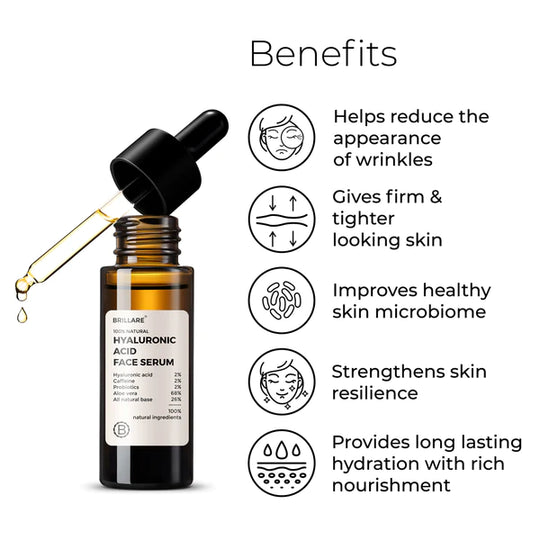 2% Hyaluronic Acid Face Serum, Brillare, Ayurveda Store NZ