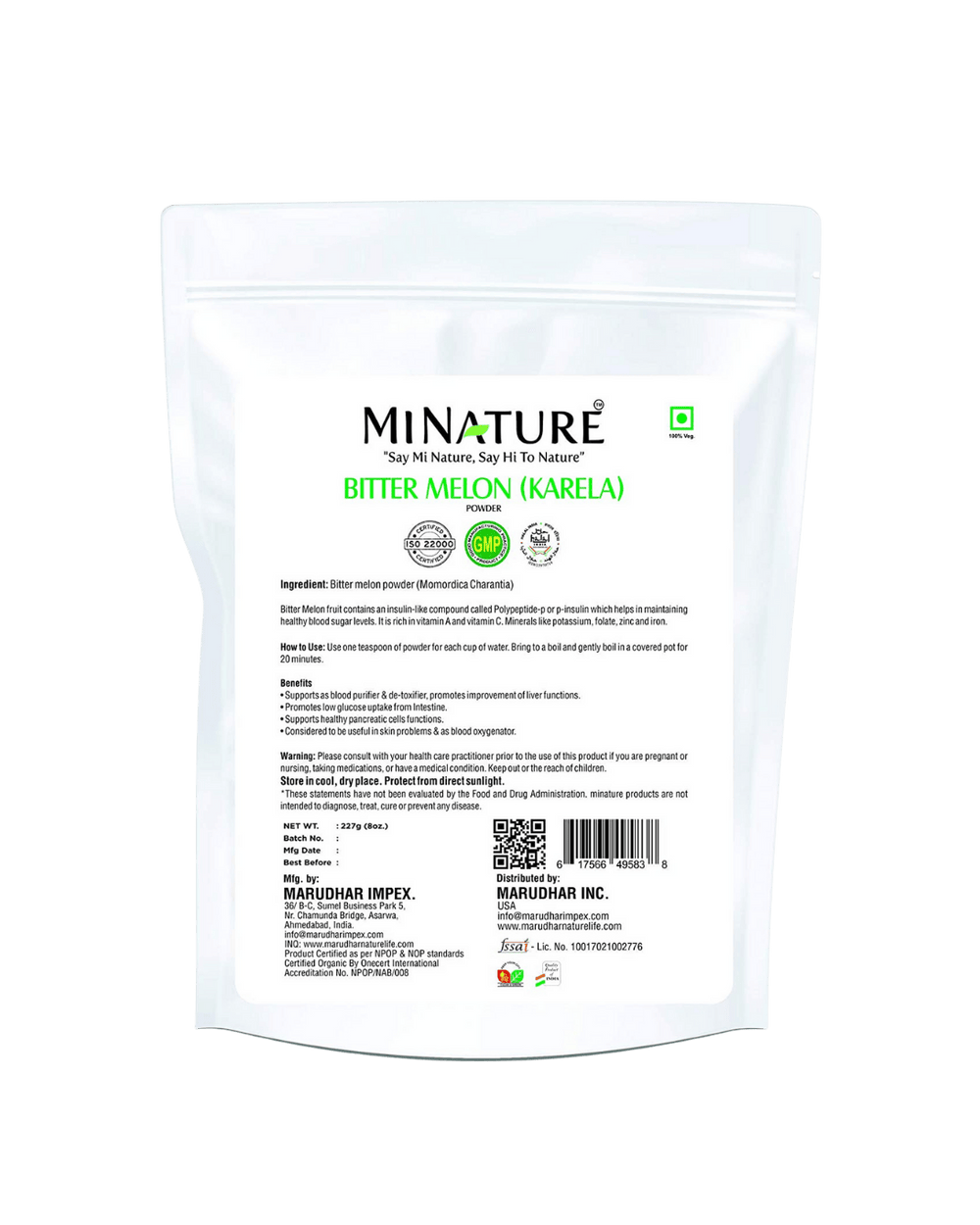 100% Natural Bitter Melon Powder (Karela)