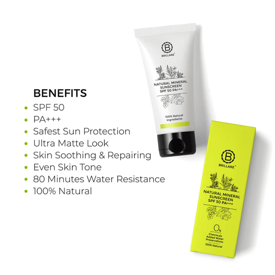 Brillare, Natural, Mineral, Sunscreen, SPF50+++