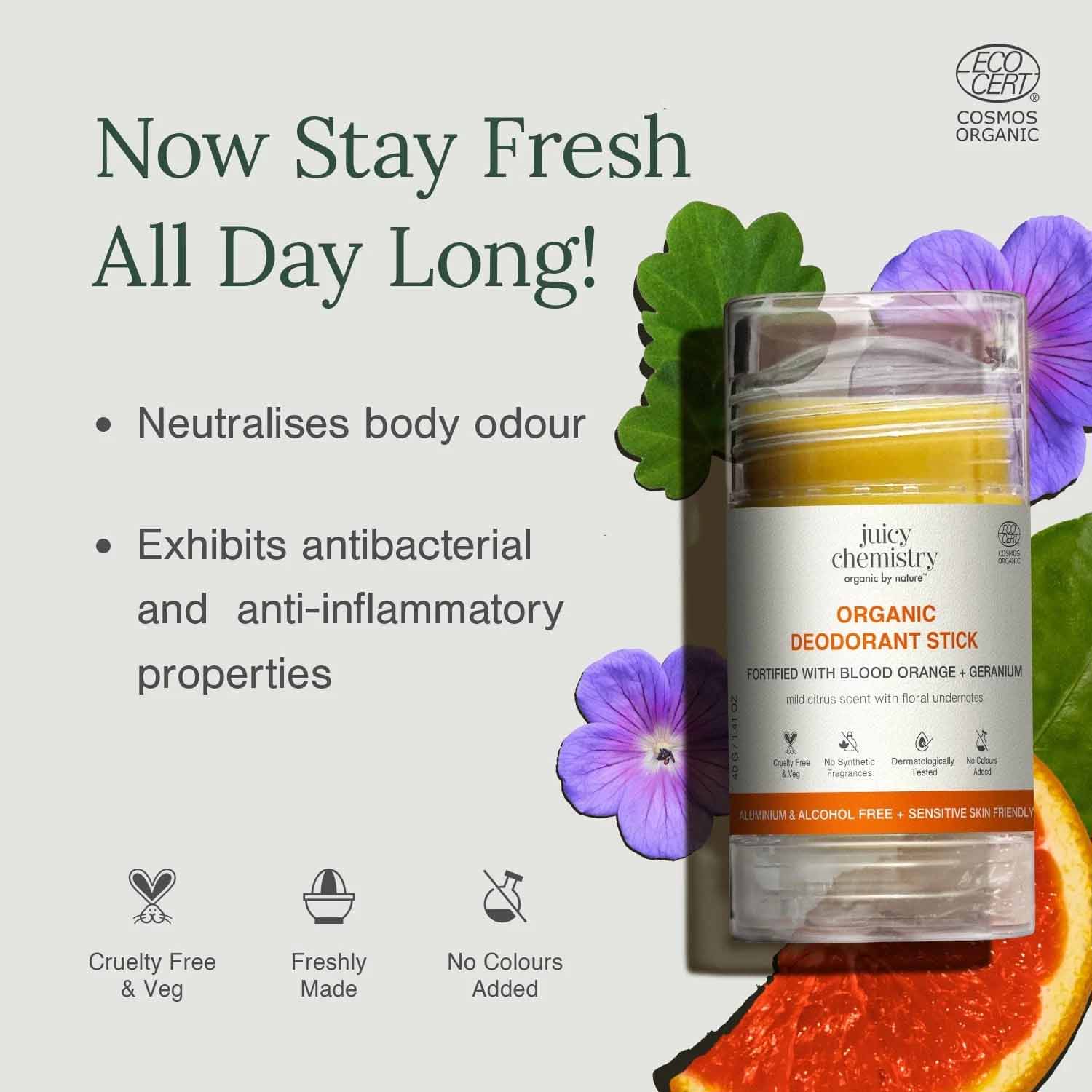 organic deodorant stick, juicy chemistry, ayurveda store nz