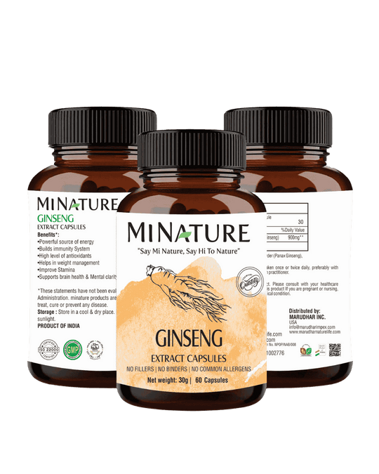 Ginseng Extract Capsules 60 Veg Capsules | 450mg - Panax Ginseng