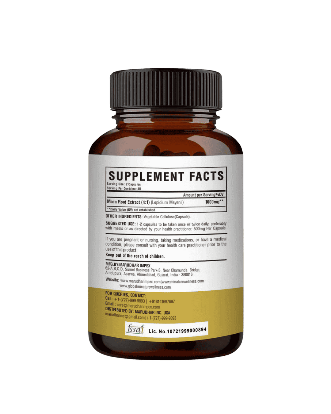 Maca Root Capsules 90 Veg Caps | 500mg