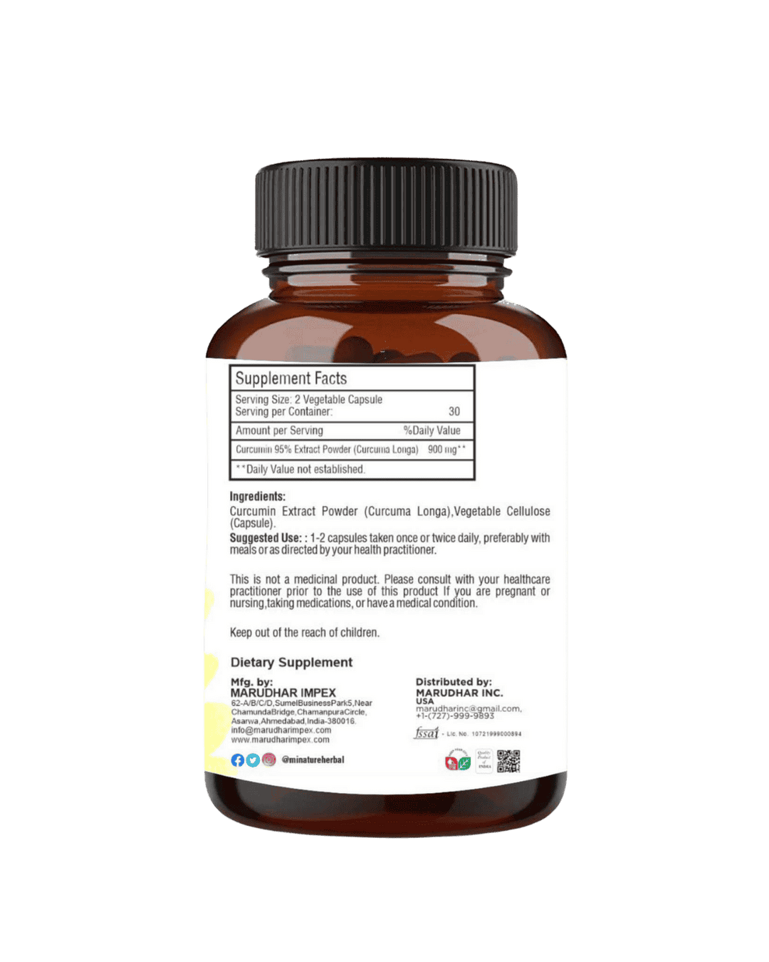 Curcumin Extract 95% (Curcuma Longa Capsules)