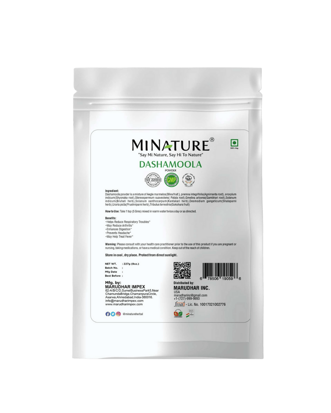 100% Natural Dashamoola Powder 227g