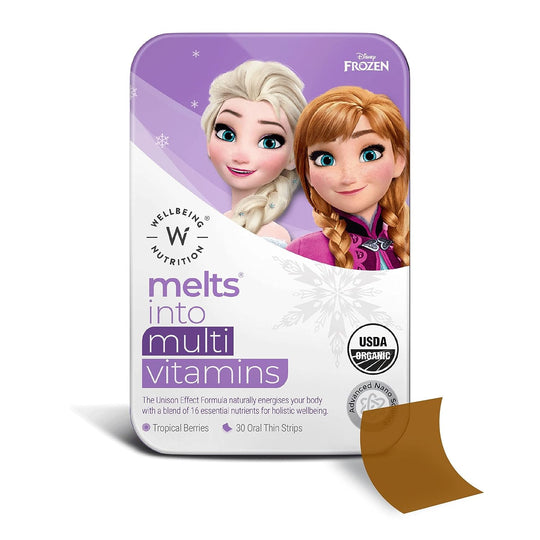 Melts, Disney Frozen Multivitamins, Wellbeing Nutrition, Amla, Papaya, Lichen, Spirulina, Guava, Moringa