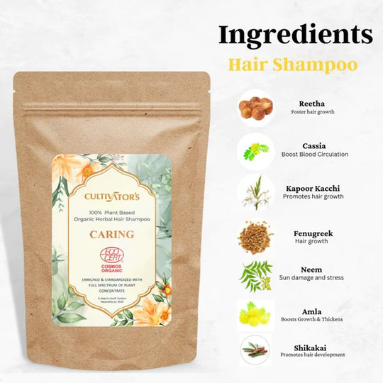 Cultivator's, Caring, Organic Herbal Hair Shampoo, Ayurveda Store NZ