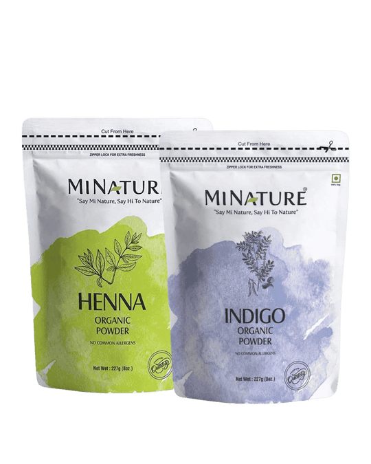 Organic Henna Powder (227g) + Organic Indigo Powder (227g) COMBO PACK