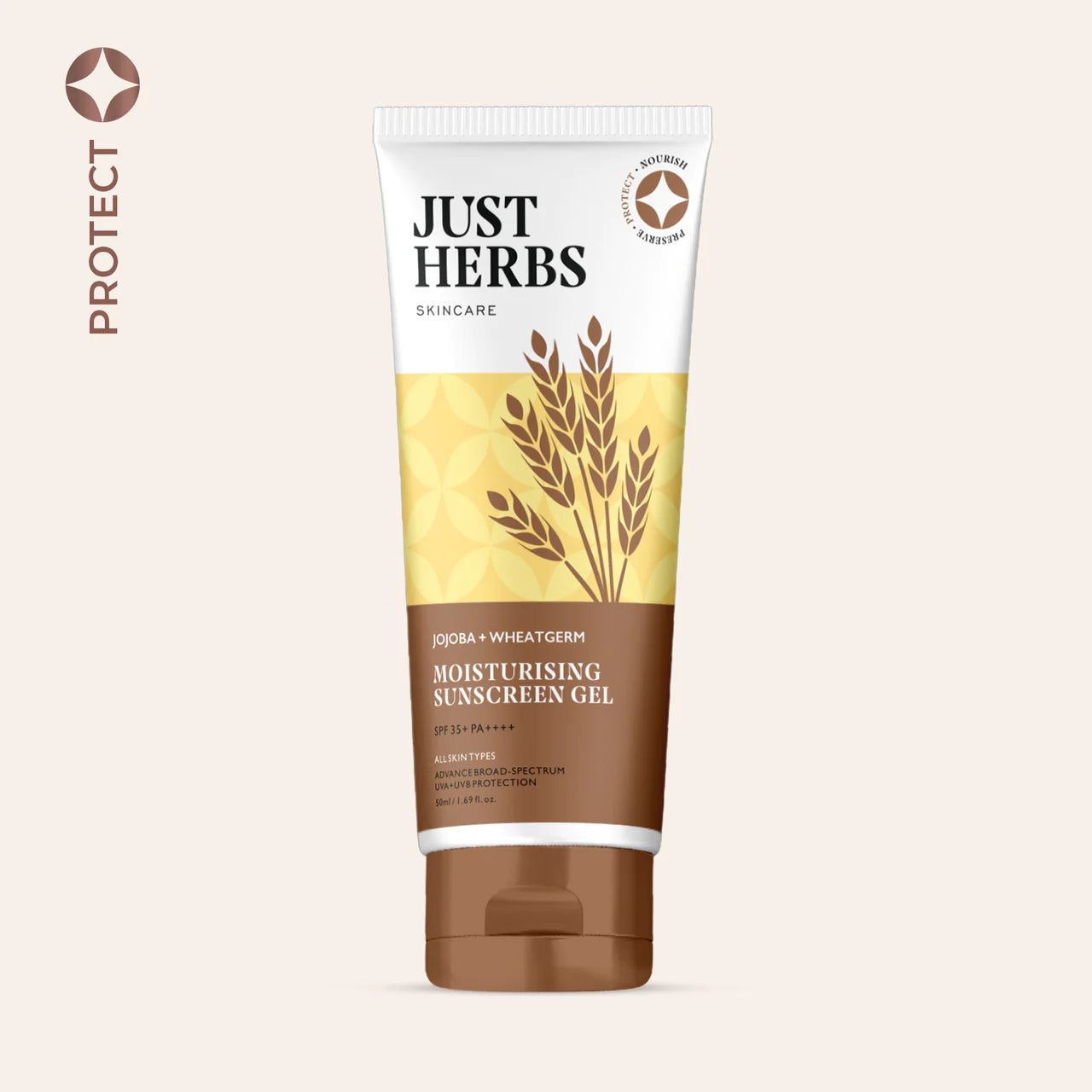 Moisturising Sunscreen Gel with SPF 35+, Just Herbs, Ayurveda Store NZ