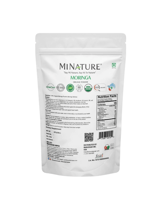 Organic Moringa Powder 226g - USDA Certified