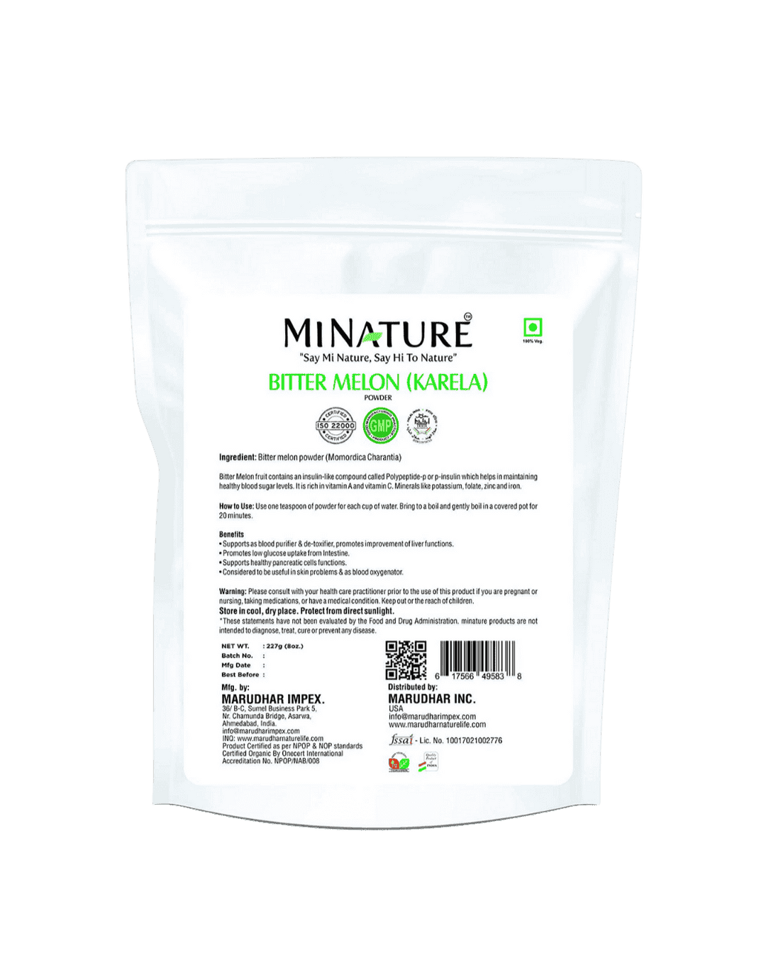 100% Natural Bitter Melon Powder (Karela)