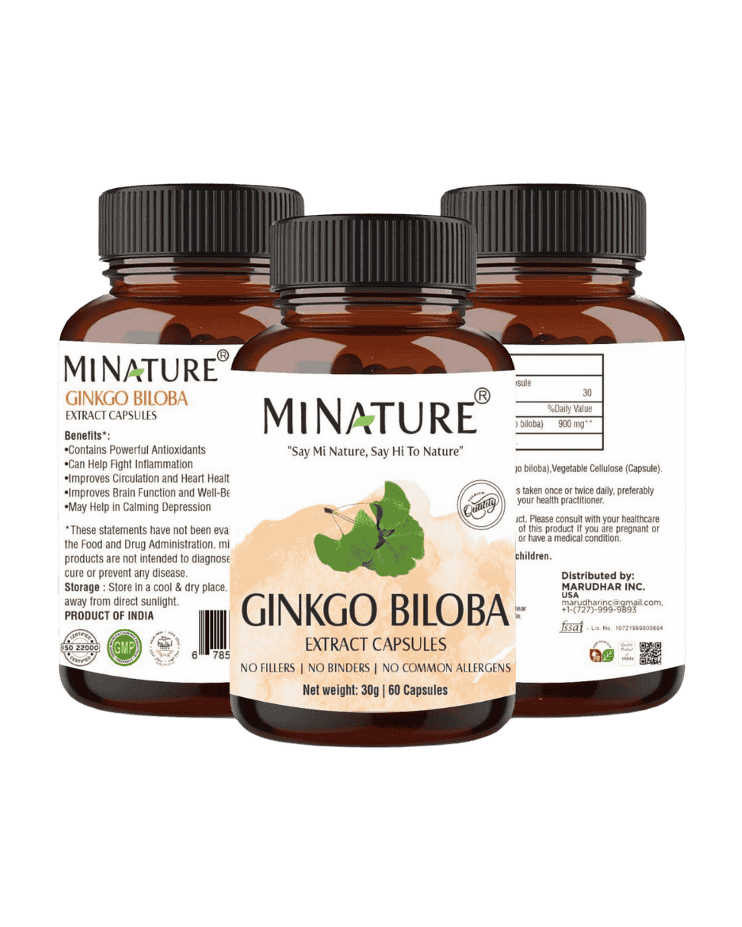100% Natural Ginkgo Biloba Extract Capsules