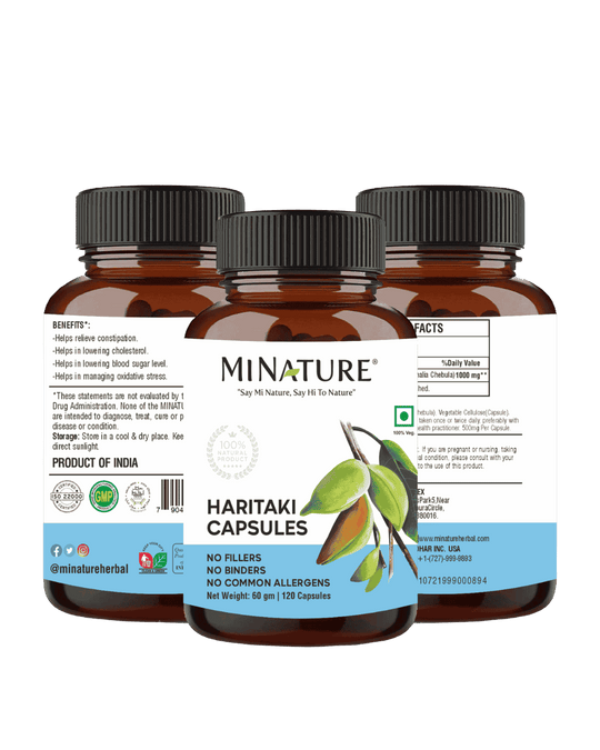 100% Natural Haritaki Capsules 60 Veg Caps | 500mg