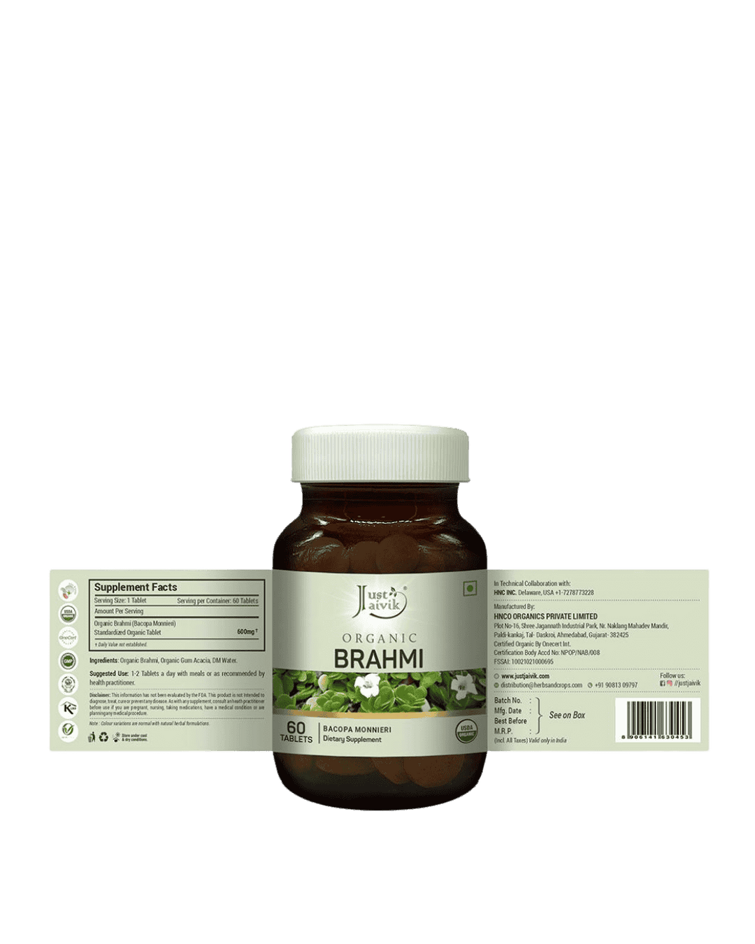 Organic Brahmi, Just Jaivik, Ayurveda Store NZ