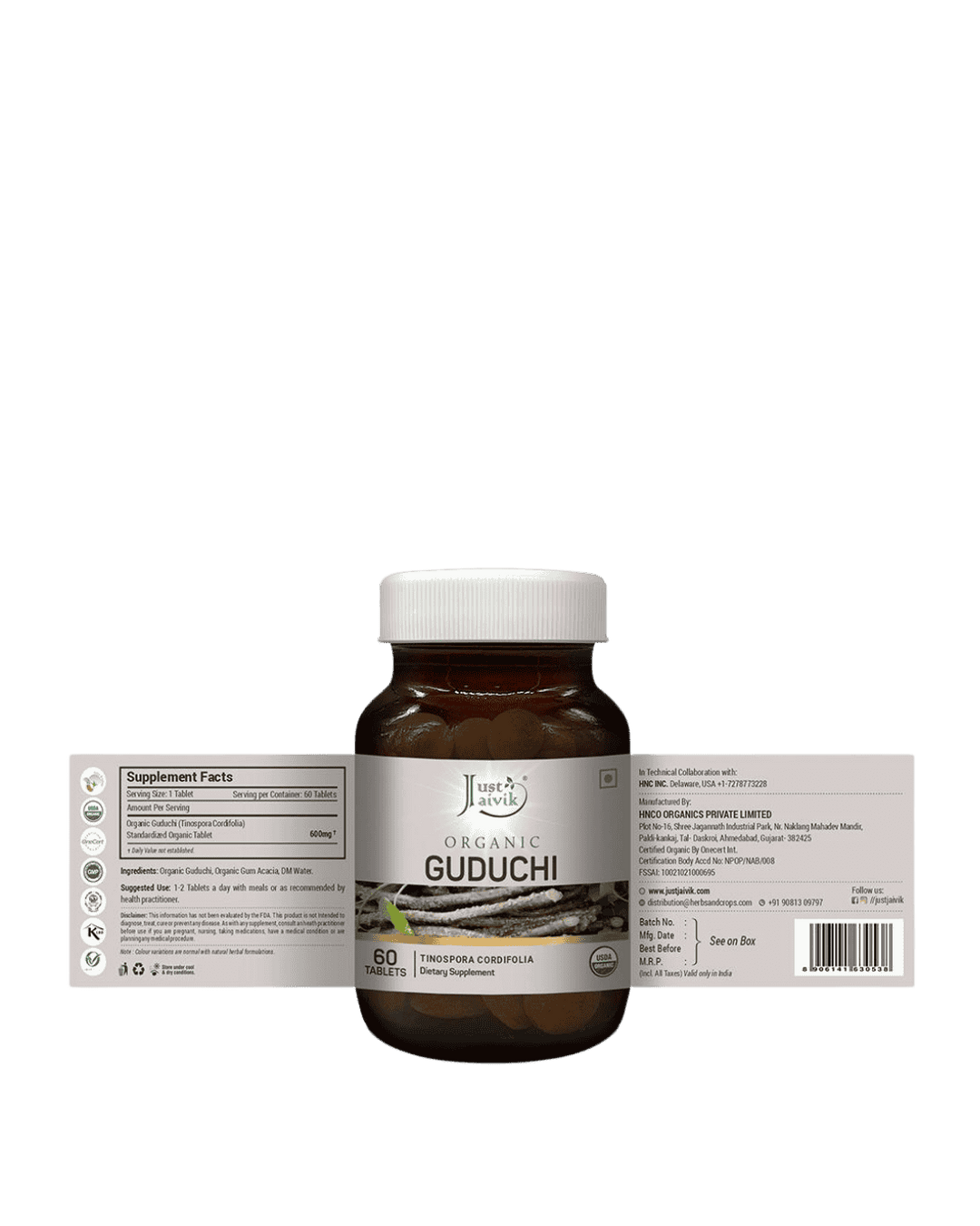 Guduchi Tablets, Just Jaivik, Ayurveda Store NZ