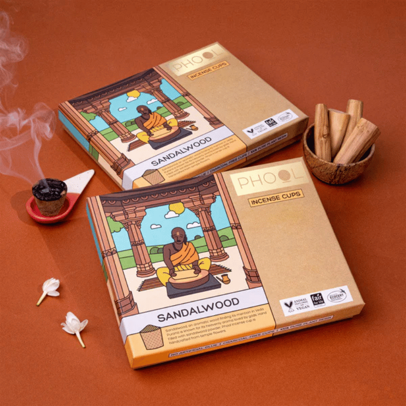 Sandalwood - Natural Havan Cups by Phool