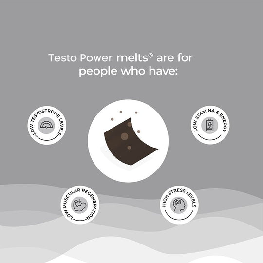 Testo Power, Melts, Wellbeing Nutrition, Ayurveda Store NZ, Ginkgo Biloba, Saffron, Himalayan Shilajit, Testofen