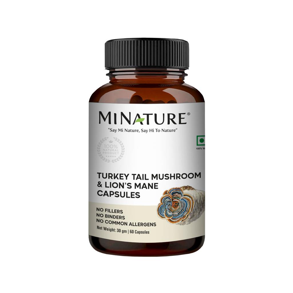 Turkey Tail Mushroom and Lion's Mane Capsules, Minature, Ayurveda Store NZ