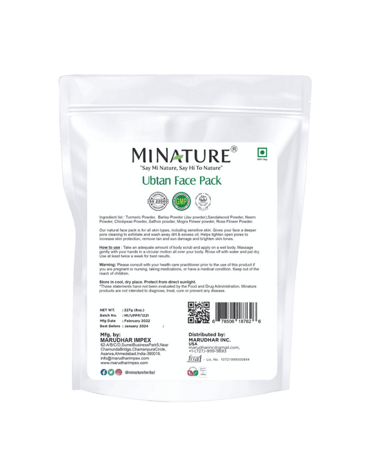 100% Natural Ubtan Face Pack 227g