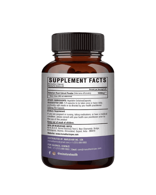 Valerian Root Capsules, Minature, Ayurveda Store NZ
