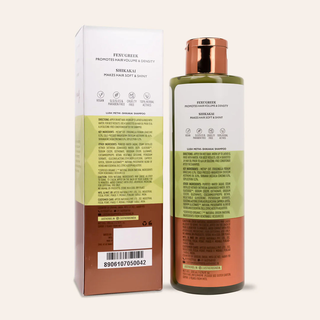 Volumising Shampoo, Fenugreek, Shikakai, Just Herbs, Ayurveda Store NZ