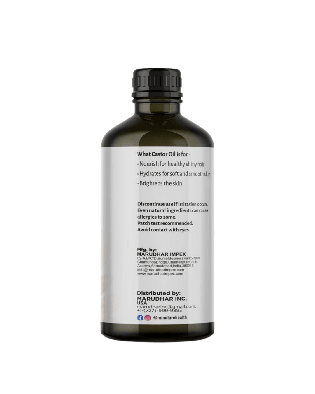 Minature, Castor Oil, Cold pressed, Ayurveda Store