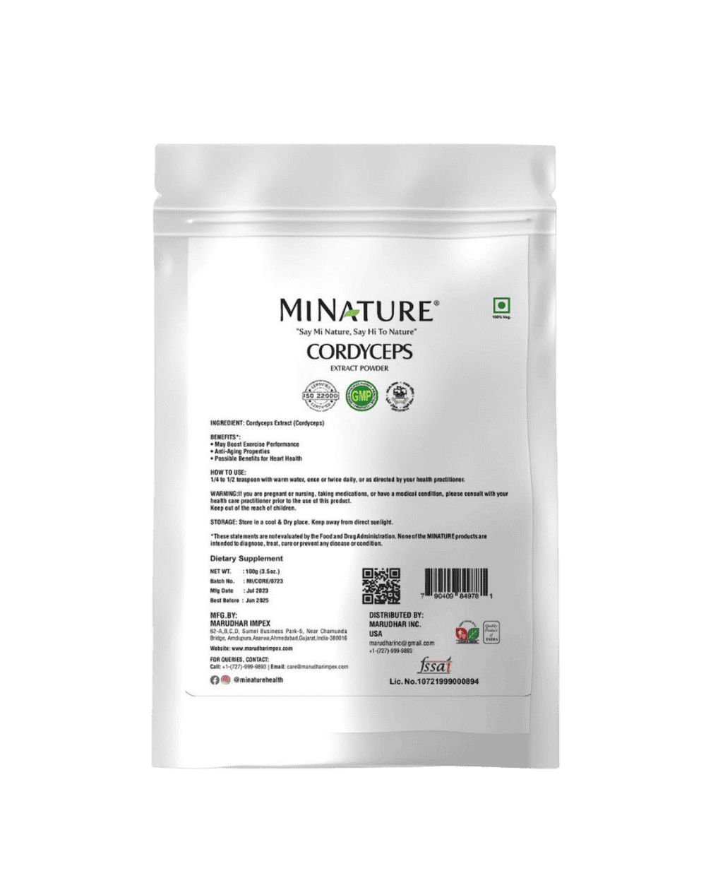 100% Natural Cordyceps Mushroom 100g