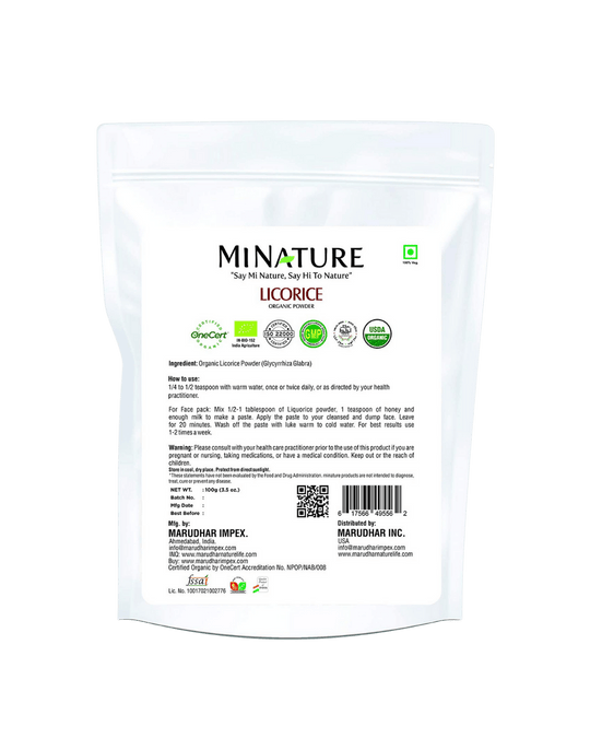 Organic Licorice Root Powder 227g (Mulethi) - USDA Certified