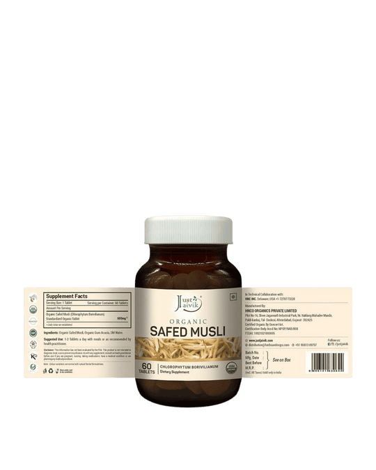 Safed Musli Tablets, Just Jaivik, Ayurveda Store NZ