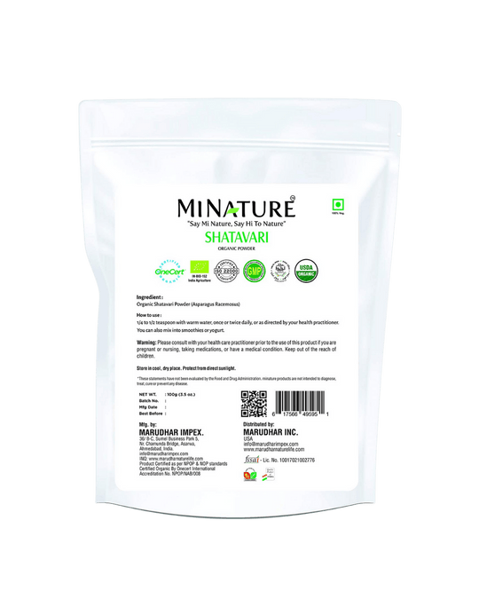 Organic Shatavari Powder 227g - USDA Certified