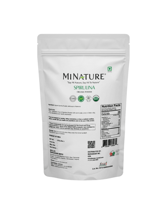 Organic Spirulina Powder 227g - USDA Certified