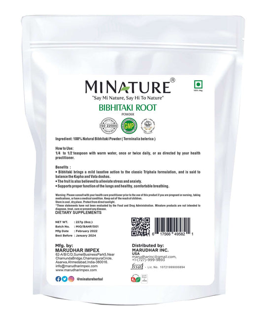 100% Natural Bibhitaki Powder 227g (Baheda)