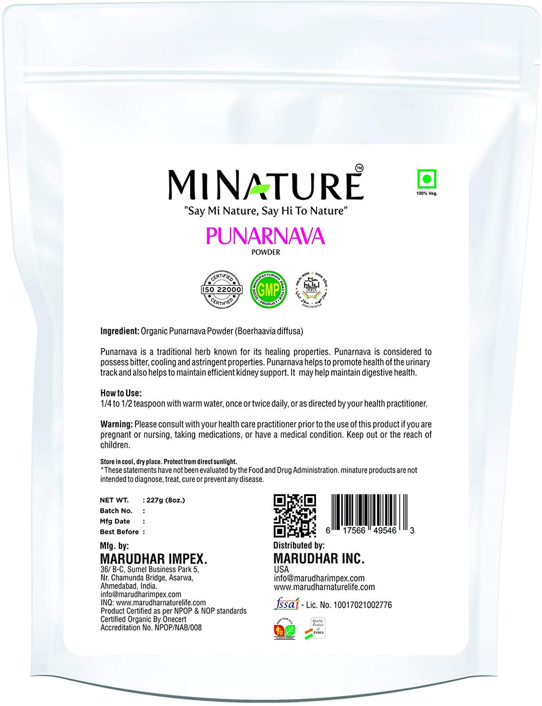 100% Natural Punarnava Powder