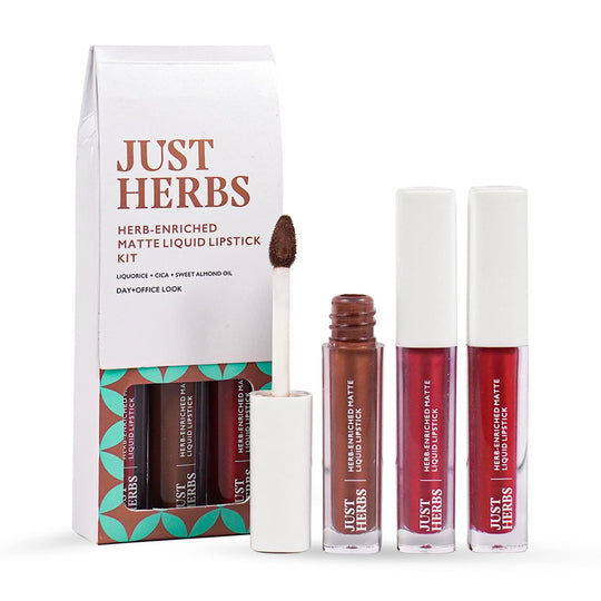 Full-Size Herb Enriched Matte Liquid Lipstick Kit - Set of 3