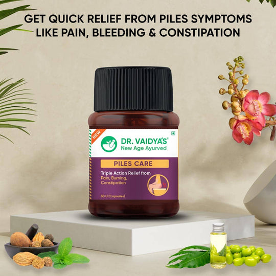 Piles Care, Dr Vaidya's, Ayurveda Store NZ, Nagkesar, Triphala Gaggal, Mahaneemb, Haritaki 