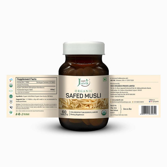 Organic Safed Musli Tablets - 600mg